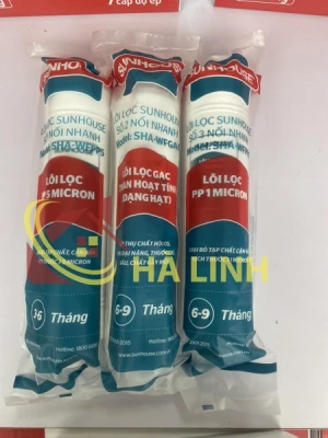 Lõi lọc nước Sunhouse đúc liền nối nhanh số 123 - Hàng chính hãng, Dùng cho máy lọc nước nóng lạnh Slimbio model SHA76214CK-S, SHA76215CK