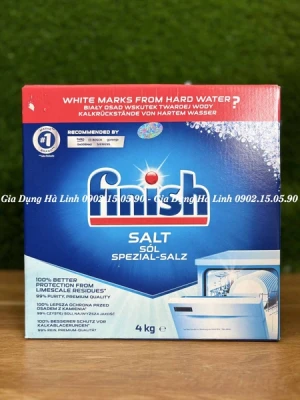 Muối rửa bát Finish 4kg, Nhập khẩu Châu Âu, Phù hợp với tất cả các loại máy rửa bát