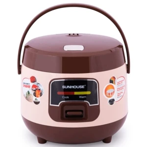 Nồi cơm điện Sunhouse SHD8208, Công suất 400W, Dung tích 1,0 Lít, Lòng nồi hợp kim nhôm phủ chống dính Whitford, Vỏ nhựa cách nhiệt, Bảo hành 12 tháng
