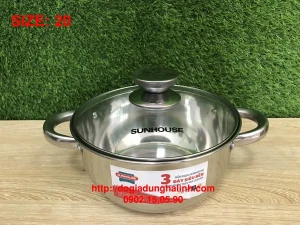 NỒI INOX 3 ĐÁY SUNHOUSE SH334 - Size 20cm