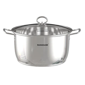 Nồi inox 5 đáy Sunhouse SHG788, Đường kính 20cm, Vung kính cường lực, Sử dụng trên mọi loại bếp