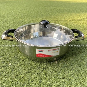 Nồi lẩu inox 1 đáy Sunhouse SHL26, Đường kính 26cm, Vung kính cường lực, Sử dụng trên mọi loại bếp