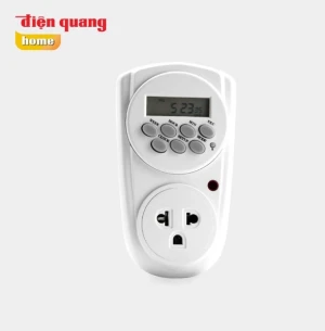 Ổ cắm hẹn giờ Điện Quang ĐQ ESK DT08 W 13, 62228148 - Công suất 2500W, Thời gian cài đặt tối thiểu 1 giây, có thể cài đặt tối đa 8 lần trong ngày