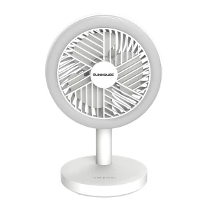 Quạt tích điện Mini Sunhouse SHD7114, Công suất 12W, Pin Lithium cao cấp sử dụng lên tới 7 giờ, Tích hợp đèn led siêu sáng, Bảo hành 12 tháng