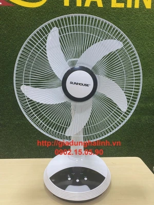 Quạt tích điện Sunhouse SHD7223, Công suất 24W, Thời gian sử dụng từ 5 đến 16 giờ, Thiết kế 5 cánh, Điều khiển nút ấn, Đảo chiều linh hoạt, Bảo hành 12 tháng