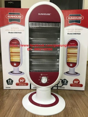 Sưởi điện hồng ngoại Sunhouse SHD7022, Công suất 1200W, Công tắc riêng biệt cho từng bóng, Có chức năng xoay, Bảo hành 12 tháng