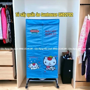 Tủ sấy quần áo Sunhouse SHD2702, Công suất 900W, 2 tầng treo quần áo, Điều khiển núm xoay, Chức năng hẹn giờ, Bảo hành 12 tháng