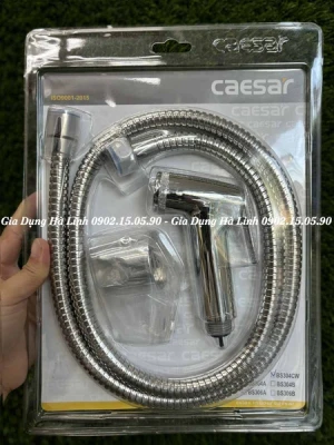 Vòi xịt vệ sinh Caesar BS304CW, Vòi nhựa ABS mạ Crom và Niken, Dây inox 304, Bảo hành 2 năm