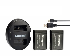 Bộ 2 Pin Và Sạc Đôi KingMa Cho Pin LP-E17