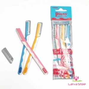 Bộ 3 Dao Cạo Lông Mày, Lông Mặt FEATHER Piany Nhật Bản Có Lớp Bảo Vệ