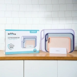 Bộ 3 thớt nhựa kháng khuẩn Haatz CIM296 kèm giá đặt