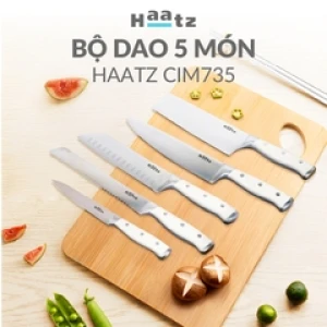Bộ dao thép không gỉ 5Cr15MoV HAATZ 5 món CIM735 sắc bén