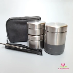 Bộ Hộp Cơm Giữ Nhiệt Lock&Lock LHC8013 1150ml Inox 304