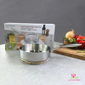 Chảo inox 316 liền khối 5 lớp Premium Kaiyo thành cao chống dính tự thân (dòng chảo Saute)