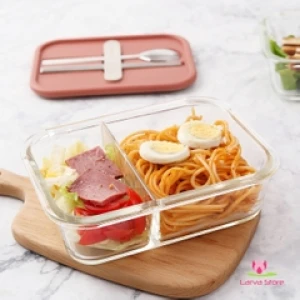 Hộp Cơm Thủy Tinh LocknLock LLG991CLPIK 930ml Hồng - Kèm Muỗng Đũa