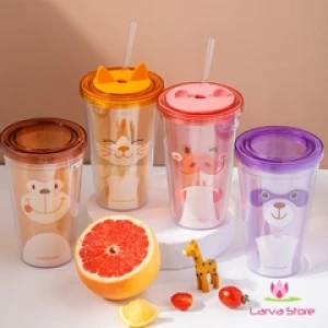 Ly nhựa 2 lớp Animal LocknLock Lock&Lock Double Wall Cold Cup 520ml HAP511 - HAP512