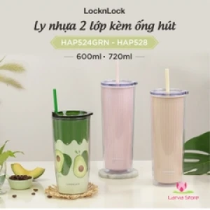 Ly Nhựa 2 lớp LocknLock Cold Cup HAP524 600ml | HAP528 720ml