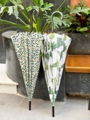 Ô tự động cán dài 16 nan Kaiyo họa tiết lá cây nhiệt đới