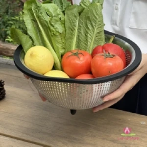 Rổ inox cao cấp có chân đế KAIYO size 29cm