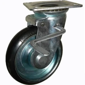 Bánh xe đẩy cao su xoay có khóa Ethos 663PRZ150JB1 (200kg)