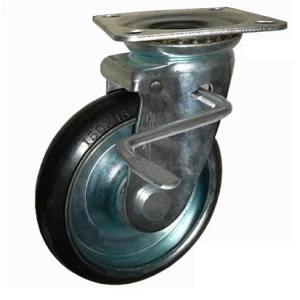 Bánh xe đẩy cao su xoay có khóa Ethos 663PRZ200JB1 (350kg)