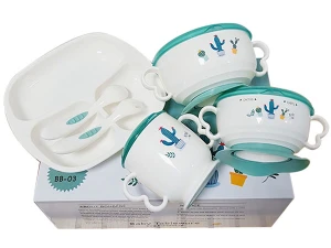 Bộ bát ăn dặm 11 chi tiết tập ăn cho bé Bonbébé BB-03