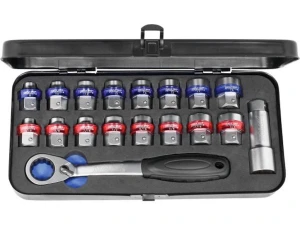 Bộ cần siết và socket 18 chi tiết, hệ mét/inch Holex 619500