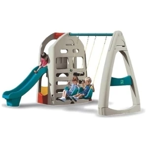 Bộ nhà leo cầu trượt đa năng 1 khối có xích đu L602 603