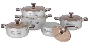 Bộ nồi Sunhouse Elegant 5 chiếc nắp kính SH9953