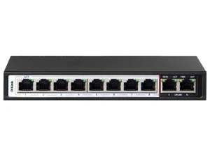 D-Link DES-F1010P-E Switch with 8 PoE Ports and 2 Uplink Ports