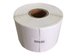 Giấy decal in tem mã vạch khổ 50 x 30 cuộn 25m, 1 tem 1 hàng