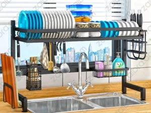 Kệ bát sơn đen chống khuẩn cao cấp 1 tầng 95cm Zaibra CB095T1