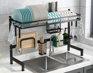 Kệ chén bát sơn đen chống khuẩn cao cấp 1 tầng Vando 6317 (122cm)