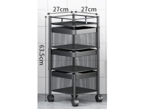 Kệ xoay để đồ đa năng sơn đen 3 tầng Vando