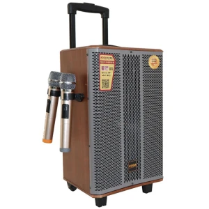 Loa kéo di động vỏ gỗ Koda KD1515 (kèm 2 mic không dây)