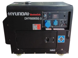 Máy phát điện chạy dầu 6 KVA 3 pha siêu chống ồn Hyundai DHY6000SE-3
