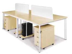Module bàn làm việc 4 chỗ chân sắt BCO12-4 (2400 x 1200 x 750 mm)