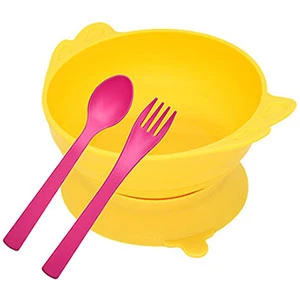 Set tô lớn đế dính thìa dĩa làm từ nhựa sinh học dừa