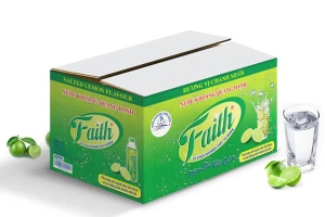 Thùng 24 chai nước khoáng Faith chanh muối có gas (355ml/chai)