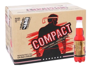 Thùng 24 chai nước tăng lực Compact vị cherry (chai 330ml)