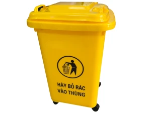 Thùng rác nhựa Ritabins 60 lít, có 4 bánh xe (PL-60)
