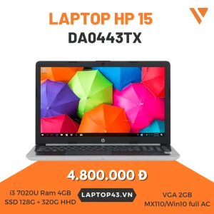 Laptop HP 15 FHD da0443TX i3 7020U/4GB/SSD 128G 320G HHD VGA 2GB MX110/Win10 full AC