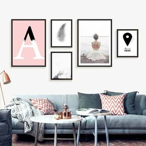 Bộ 5 tranh chủ đề hiện đại treo phòng khách MS057