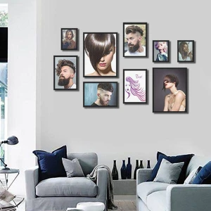 Bộ 9 khung tranh treo tường quán salon tóc MS094