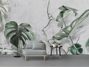 Tranh dán tường lá xanh nghệ thuật TDT685