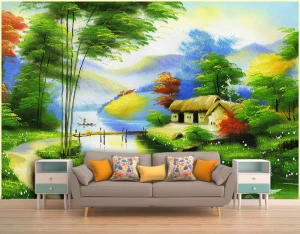 Tranh dán tường phòng khách 3D hiện đại, đẹp nhất năm 2020