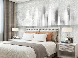 Tranh dán tường trừu tượng thành phố TDT075