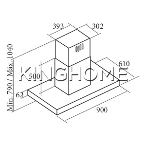 Máy hút khói độc lập Cata ISLA SELENE 900/C 02097301