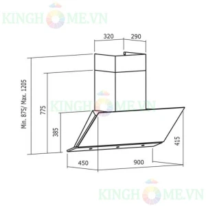 Máy hút mùi áp tường Cata Dalia BK /C 900 02178509