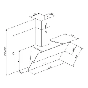 Máy hút mùi gắn tường Smeg KSVV90NRA 536.84.459